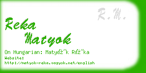 reka matyok business card